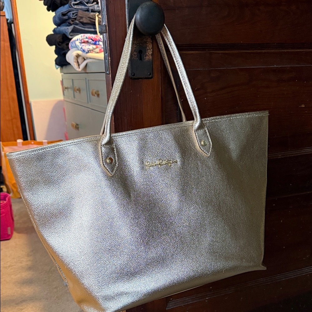 Gold Lilly Pulitzer Leather Women's Tote Bag